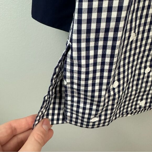 Coldwater Creek Blue White Checkered Picnic Tunic Shirt Size Large - Picture 7 of 14